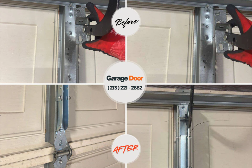 Before and after: garage door repair Angels Camp, CA